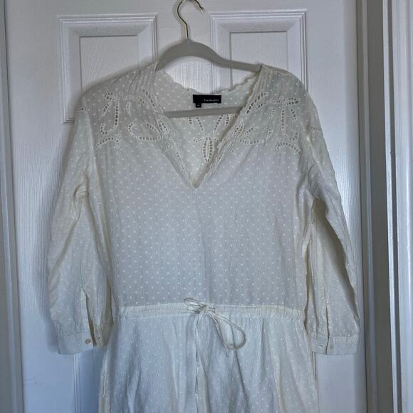 The Kooples Broderie Anglais Dobby Dress White Lace Dainty Cottagecore Medium - Picture 3 of 7